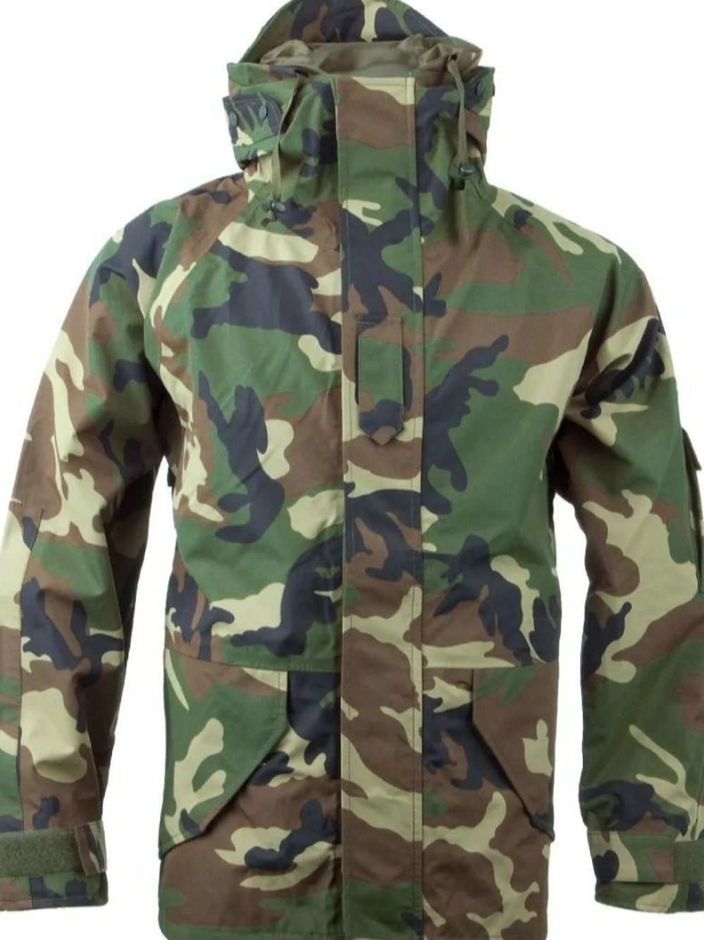 Men's Camouflage Hooded Field Jacket - Green Camo